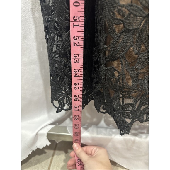 NEW $1095 Marchesa Notte [ 6 ] Guipure Lace Off Shoulder Gown Red Black #J2150 - Picture 8 of 16